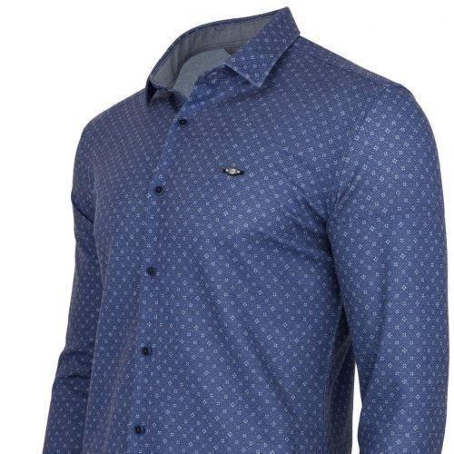Elegancka Zimowa Koszula Niebieskai BY-1624
