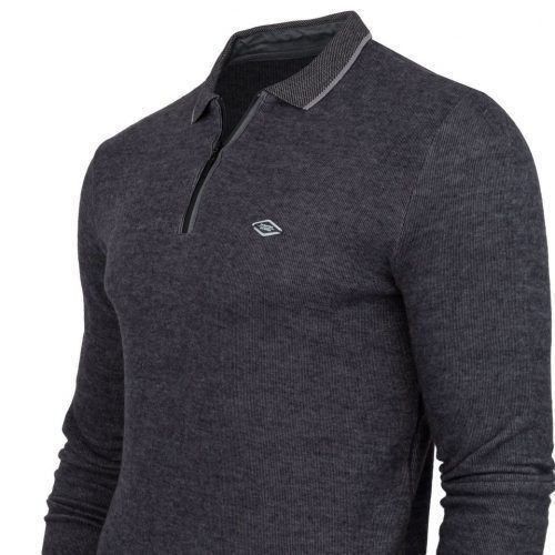 Wygodna Bluza Polo Z Suwakiem Szara BY-SW 08