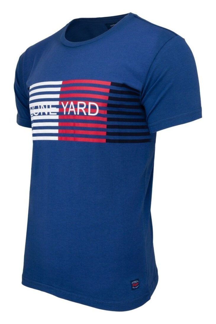 Koszulka T-shirt Męski z Nadrukiem Niebieska Art-8050