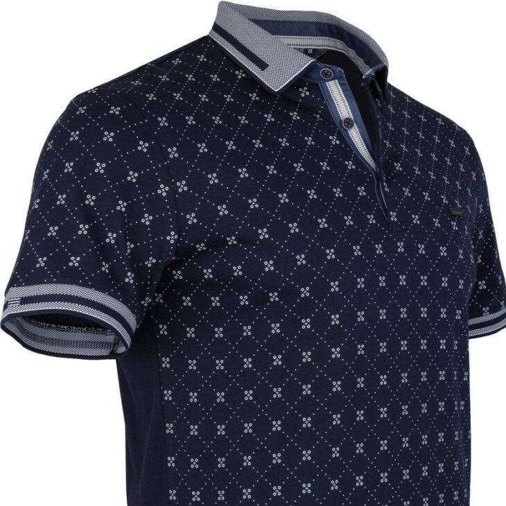 Koszulka Polo Granatowa Wzór BY6024