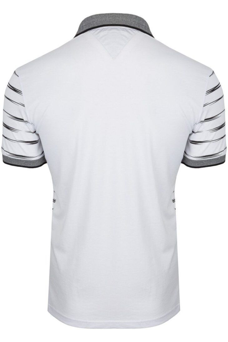 Koszulka Polo Biała Wzór BY6029