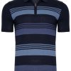 Koszulka polo Lagos wiskoza paski granatowa 39658-40