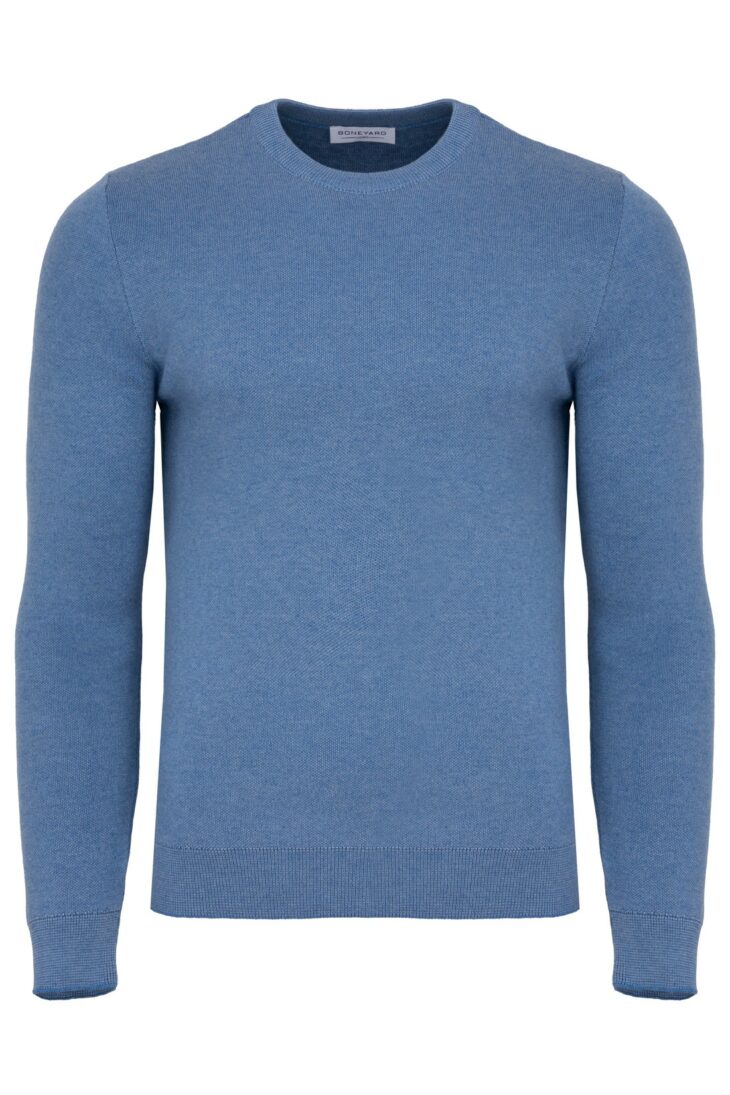 Sweter Benito bawełna100% klasyczny niebieski 15003-30