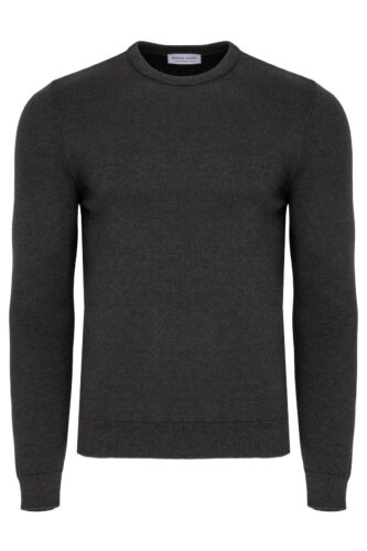 Sweter Benito bawełna100% klasyczny ciemnoszary 15003-30