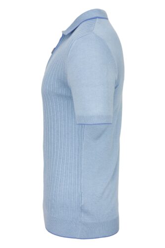 Koszulka polo Faro wiskoza suwak wiskoza bawełna jasnoniebieska 39675-40