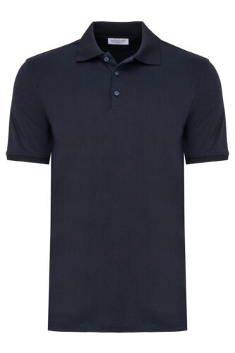 Koszulka polo Nice duży rozmiar guziki bawełniana granatowa 12574