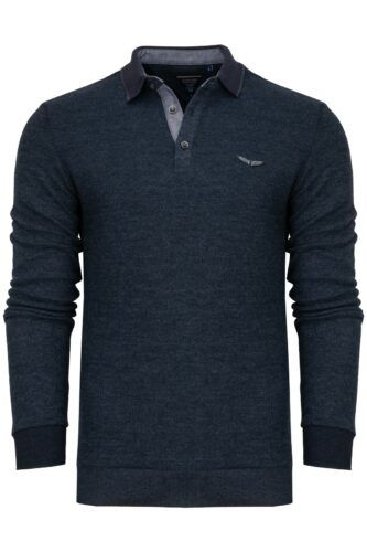 Elegancka bluza z kołnierzem granatowa BY-TS-14