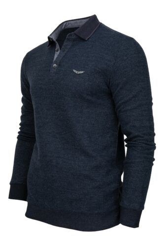 Elegancka bluza z kołnierzem granatowa BY-TS-14