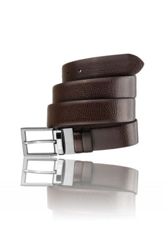 Pasek dwustronny elegancki skórzany