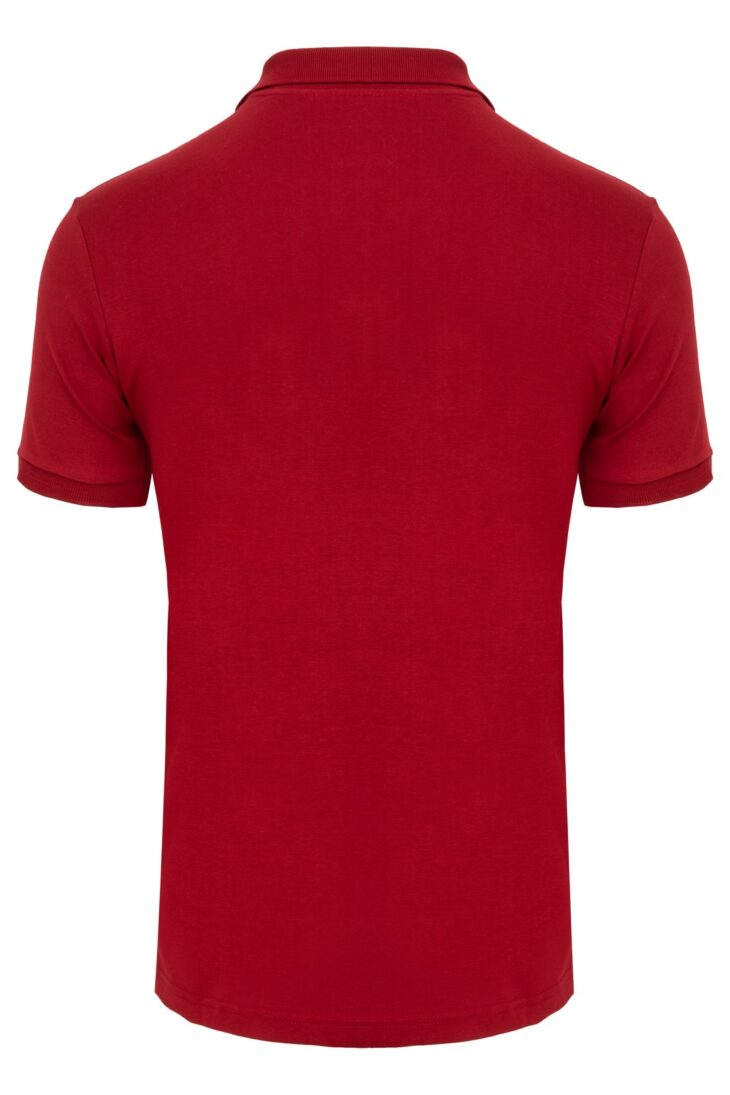 Koszulka polo Saint Pons bawełna zapinana na guziki 100% bordowa, czerwona BY-001
