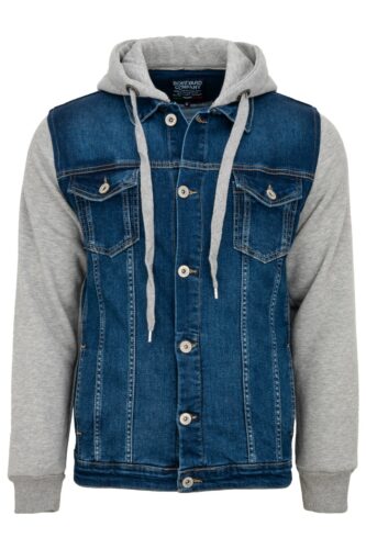 Helios Jacket kurtka jeansowa z kapturem niebieska BY-3477