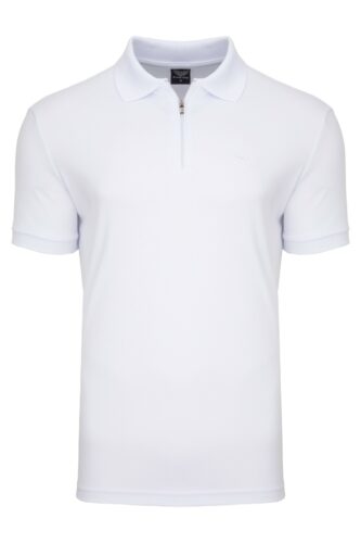 Koszulka polo Montello z suwakiem bawełna 100% biała BY-002