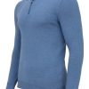 Sweter Francesco z kołnierzem elegancki bawełniany niebieski 15003-42