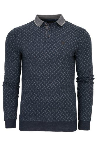 Bluza Polo Bawełniana Kołnierz Guziki granatowa BY-TS-10