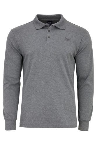 Bluza polo Ravello bawełna 100% gładka guziki szara BY-006
