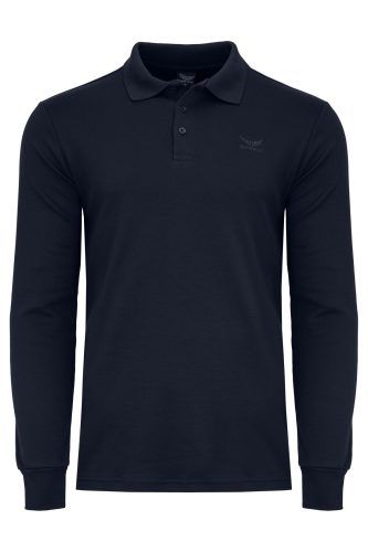 Bluza polo Ravello bawełna 100% gładka guziki granatowa BY-006