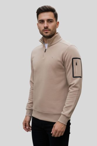 Bluza Edoardo z pół-suwakiem stójka 4 kolory beżowa 3611