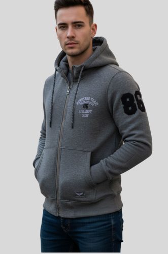 Bluza Polo BOSS ciepła bluza rozpinana ze stójką i kapturem
