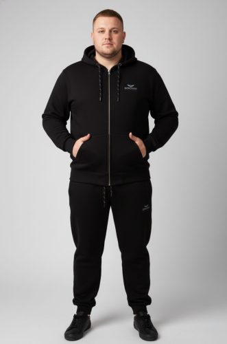 Dres Strong Athletics Duży Rozmiarczarny kolor spodnie ze ściągaczami