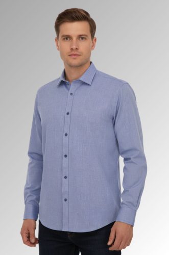 Koszula męska Oxford bawełniana, regular, elegancka niebieska