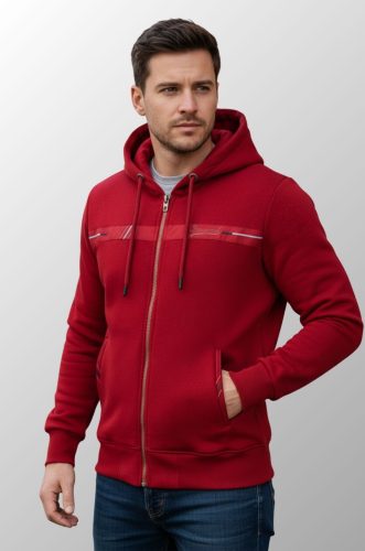 Bluza Winslow rozpinana z kapturem bordowa