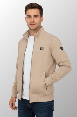 Bluza męska Road rozpinana ciepła stójka beżowa 0347
