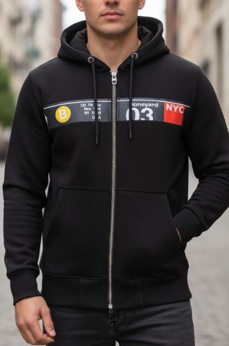 Bluza New York Zippi rozpinana z kapturem czarna BY-0335