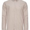 Koszula męska Oxford Weave w paski, bawełniana, Classic Fit kolor beżowy przód
