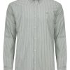 Koszula męska Oxford Weave w paski, bawełniana, Classic Fit kolor zielony przód