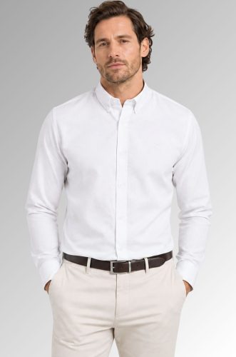 Koszula męska Sorrento z lekkiej bawełny premium, Classic Fit kolor biały przód na modelu
