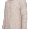 Koszula męska Linen Luxe w kratkę button-down Comfort Fit kolor beżowy bok