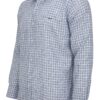 Koszula męska Linen Luxe w kratkę button-down Comfort Fit kolor niebieski bok