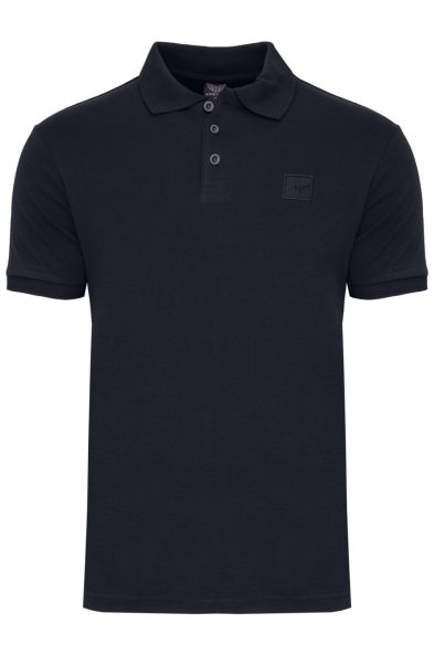 Koszulka polo duże rozmiary Saint Pons bawełna 100% kolor granatowy przód