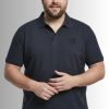 Koszulka polo duże rozmiary Saint Pons bawełna 100% kolor granatowy na modelu przód