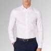 Koszula męska Ciro Slim Fit elastyczna kolor biały przód na modelu