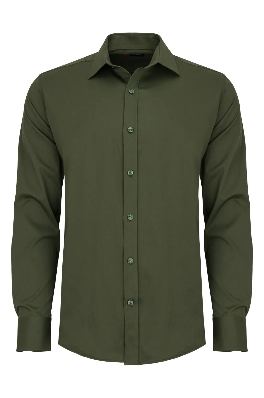 Koszula męska Ciro elegancka koszula z miękkiego materiału Classic Fit kolor zielony przód