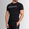 Koszulka męska Aero T-shirt bawełniany z elastanem kolor czarny na modelu