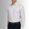 Koszula męska Rozzano w prążki, bawełna premium, Classic Fit szary prążek na modelu