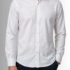 Koszula męska Raffael bawełniana w strukturalne prążki, Classic Fit na modelu wypuszczona front