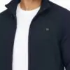Bluza męska rozpinana ze stójką Carlo kolor granatowy przód na modelu zbliżenie