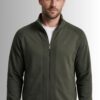 Bluza męska rozpinana ze stójką Carlo kolor khaki przód na modelu