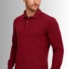 Bluza polo męska z kołnierzykiem Vento, bawełna 100% napy kolor bordowy przód na modelu