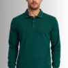 Bluza polo męska z kołnierzykiem Vento, bawełna 100% napy kolor zielony przód na modelu